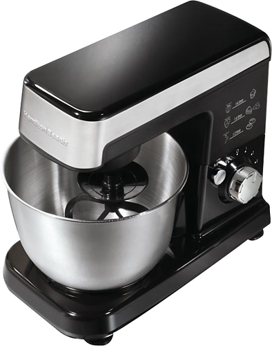 Hamilton Beach - Tilt-Head Stand Mixer - Black/Silver-Front_Standard