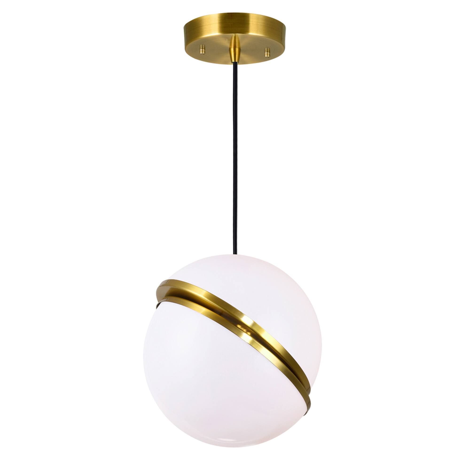 Left. CWI Lighting - Gemini 1 Light Mini Pendant With Brass Finish - Brass.