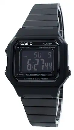 CASIO ALARM START/STOP CHRONOGRAPH
PM 50 9 6:27 44
MODE ILLUMINATOR LIGHT
WATER 5BAR RESIST