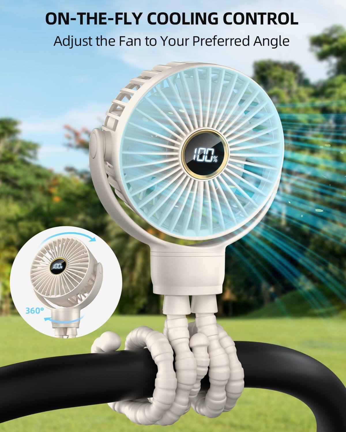 ON-THE-FLY COOLING CONTROL  
Adjust the Fan to Your Preferred Angle  

100%  

UL 360