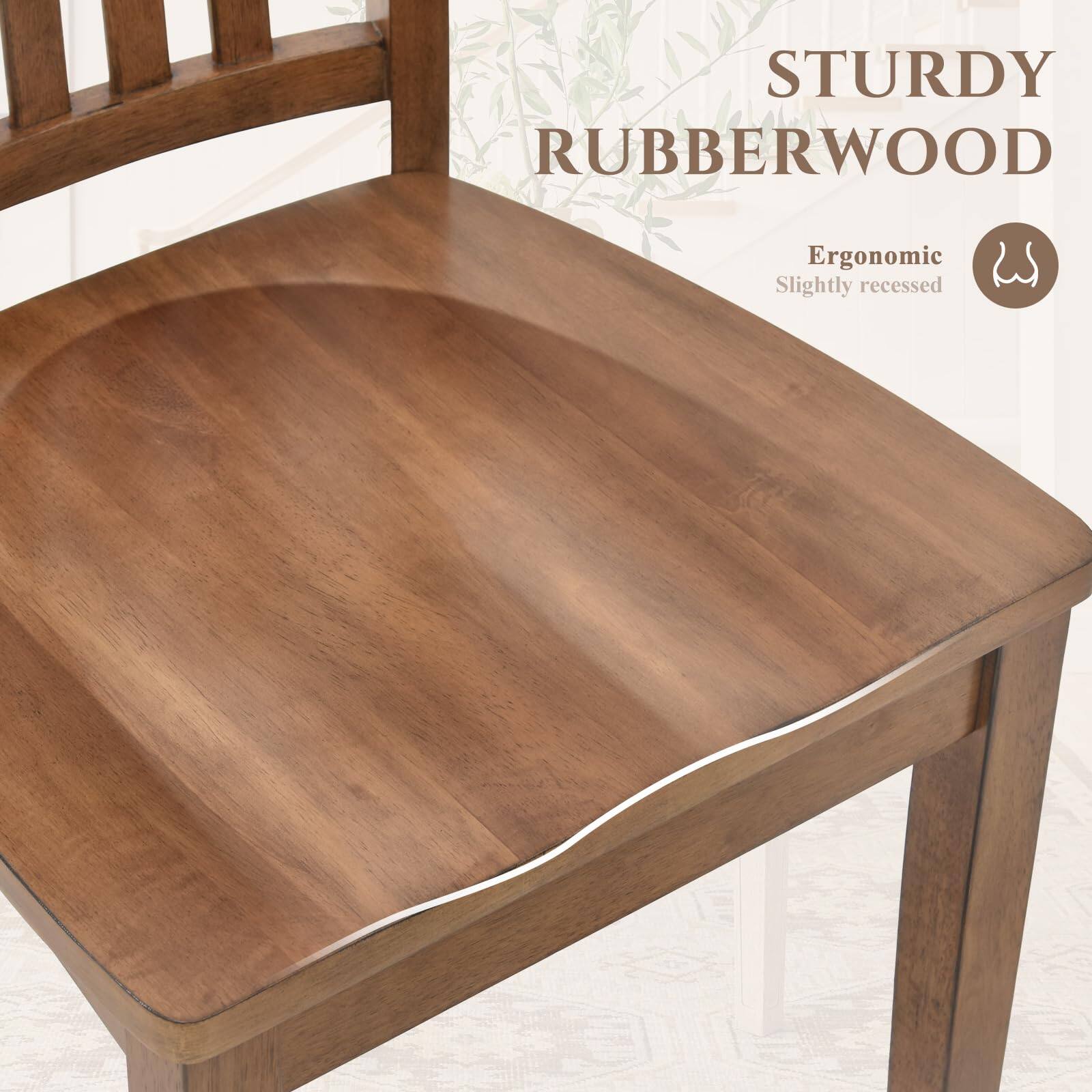 STURDY RUBBERWOOD

Ergonomic  
Slightly recessed