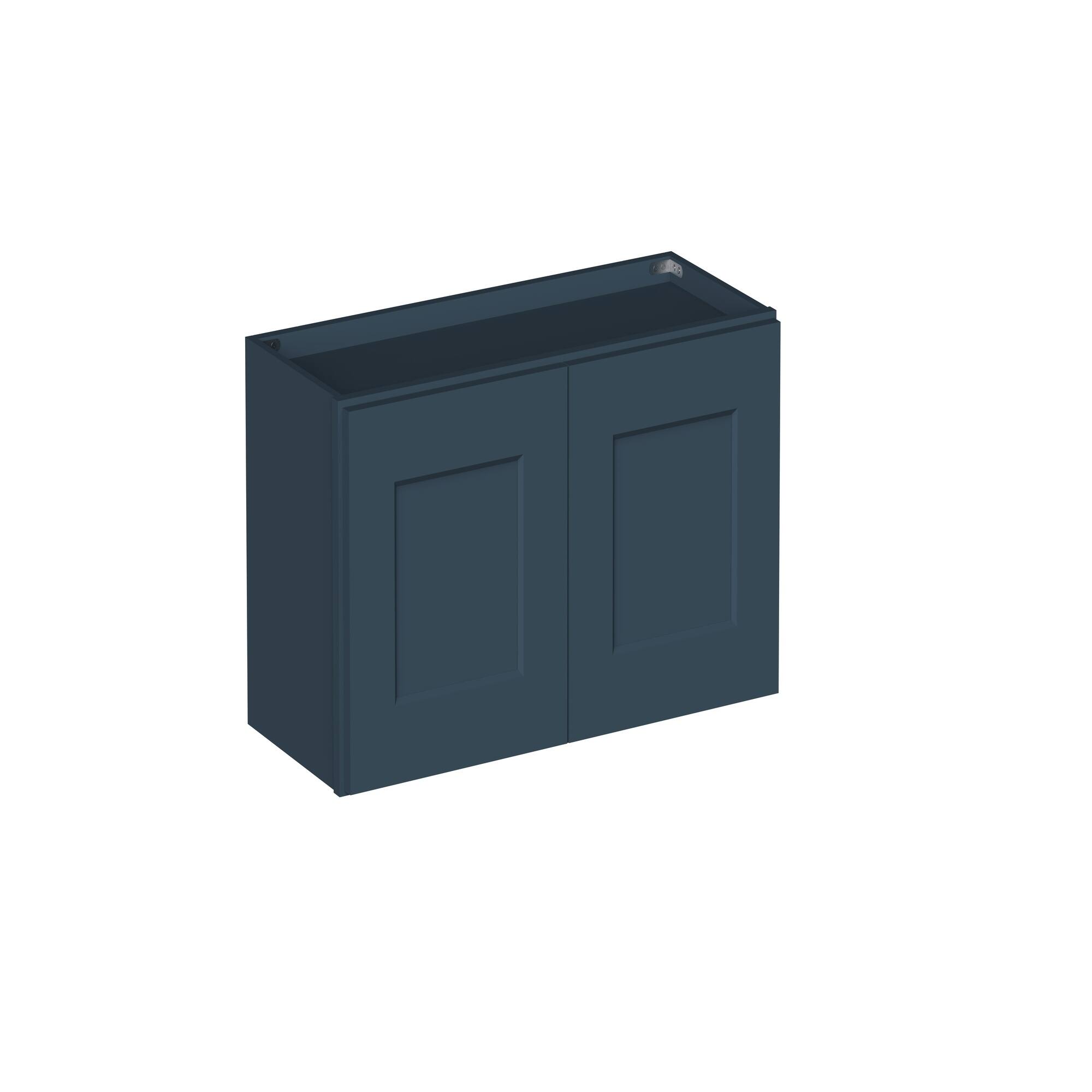 Angle. Boyel Living - 30-in W x 15-in H x 12-in D Shaker RTA Kitchen Wall Cabinet with Soft-Close - Charcoal Blue.