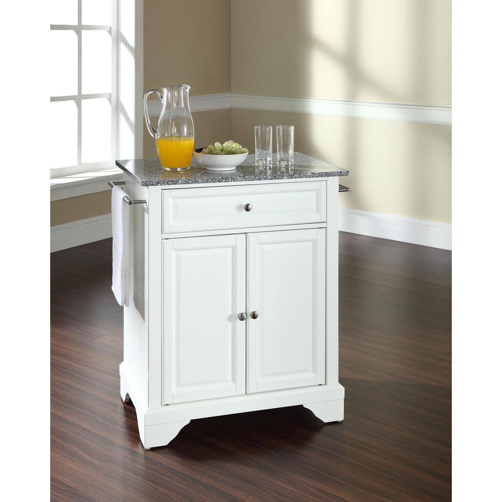 Left. Crosley Furniture - Lafayette Granite Top Portable Kitchen Island/Cart - White.