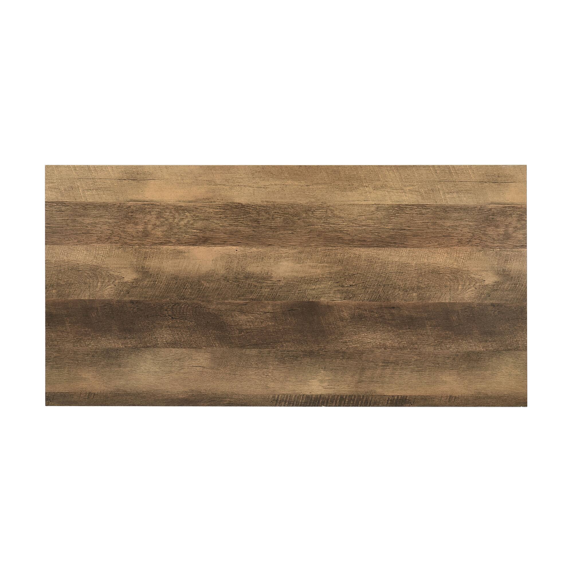 Back. Vaczon - Coffee Table Set of 3, Industrial Coffee Table with 2 Square End Side Tables for Apartment Home Office - Brown.