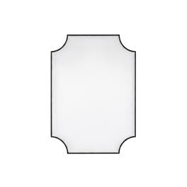 Elegant Kitchen and Bath - Notched Metal Mirror 30x42 inch - Black