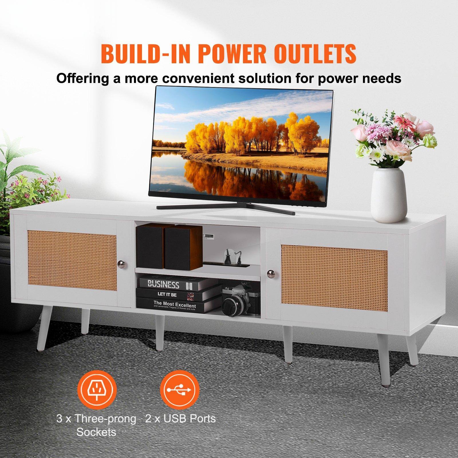 BUILD-IN POWER OUTLETS  
Offering a more convenient solution for power needs  

3 x Three-prong Sockets  
2 x USB Ports