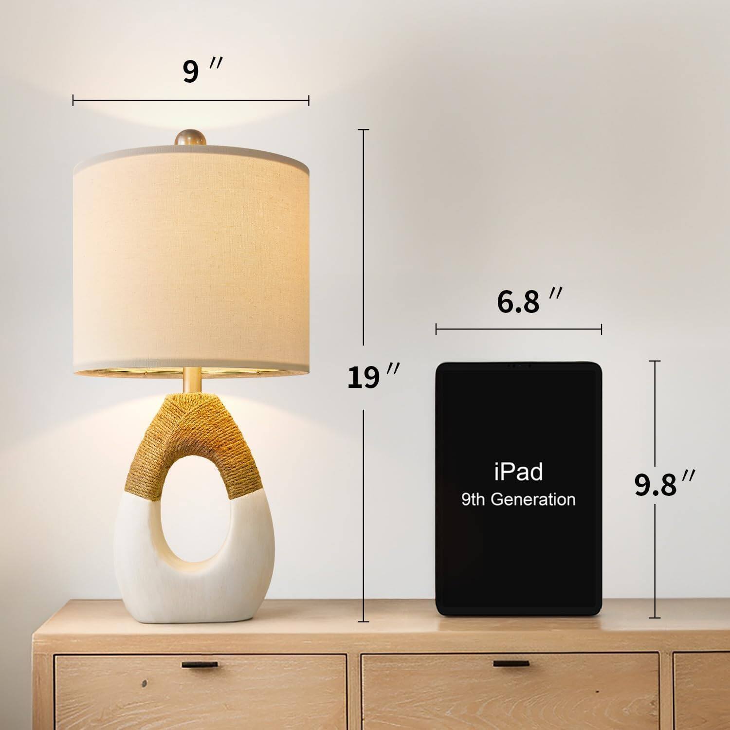 9"  
6.8"  
19"  
iPad 9th Generation  
9.8"