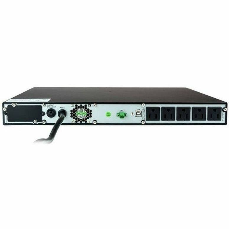 Alt View 4. Vertiv - Vertiv Liebert PSI5 UPS - 1500VA 1350W 120V 1U Line Interactive AVR Rack Mount UPS 0.9 Power Factor with SNMP Card - Black.