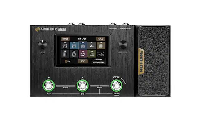 Front. Hotone - Ampero One Effects Pedal - Black.