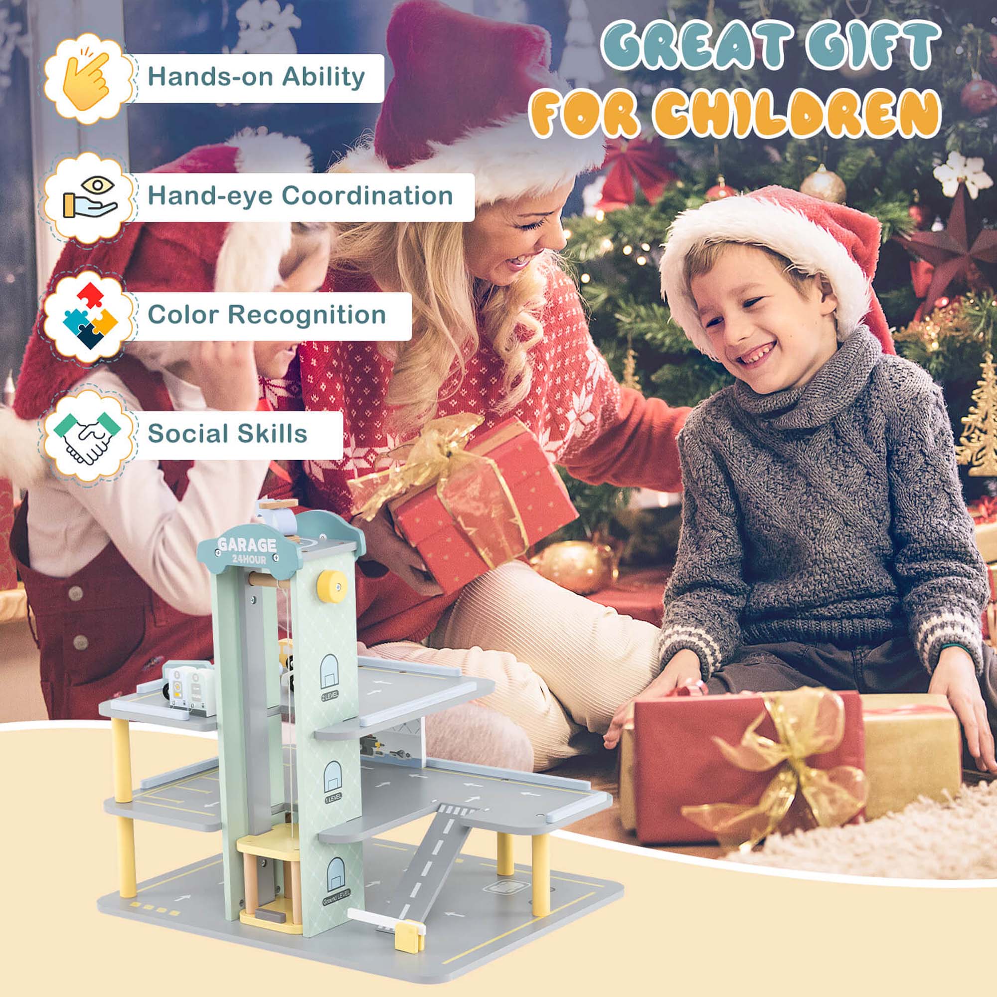 GREAT GIFT FOR CHILDREN

- Hands-on Ability
- Hand-eye Coordination
- Color Recognition
- Social Skills

GARAGE 34HOUR