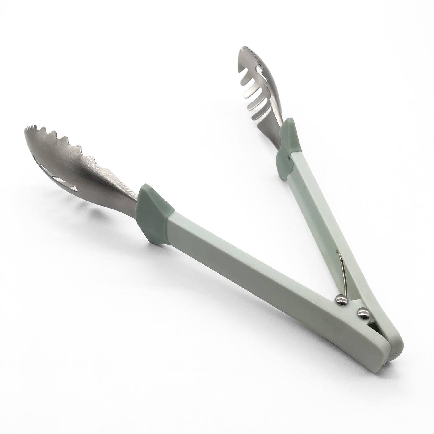 Angle. Malletson - Spill-Proof Tongs with Gravity Ball Lock for Cleaner Dining.