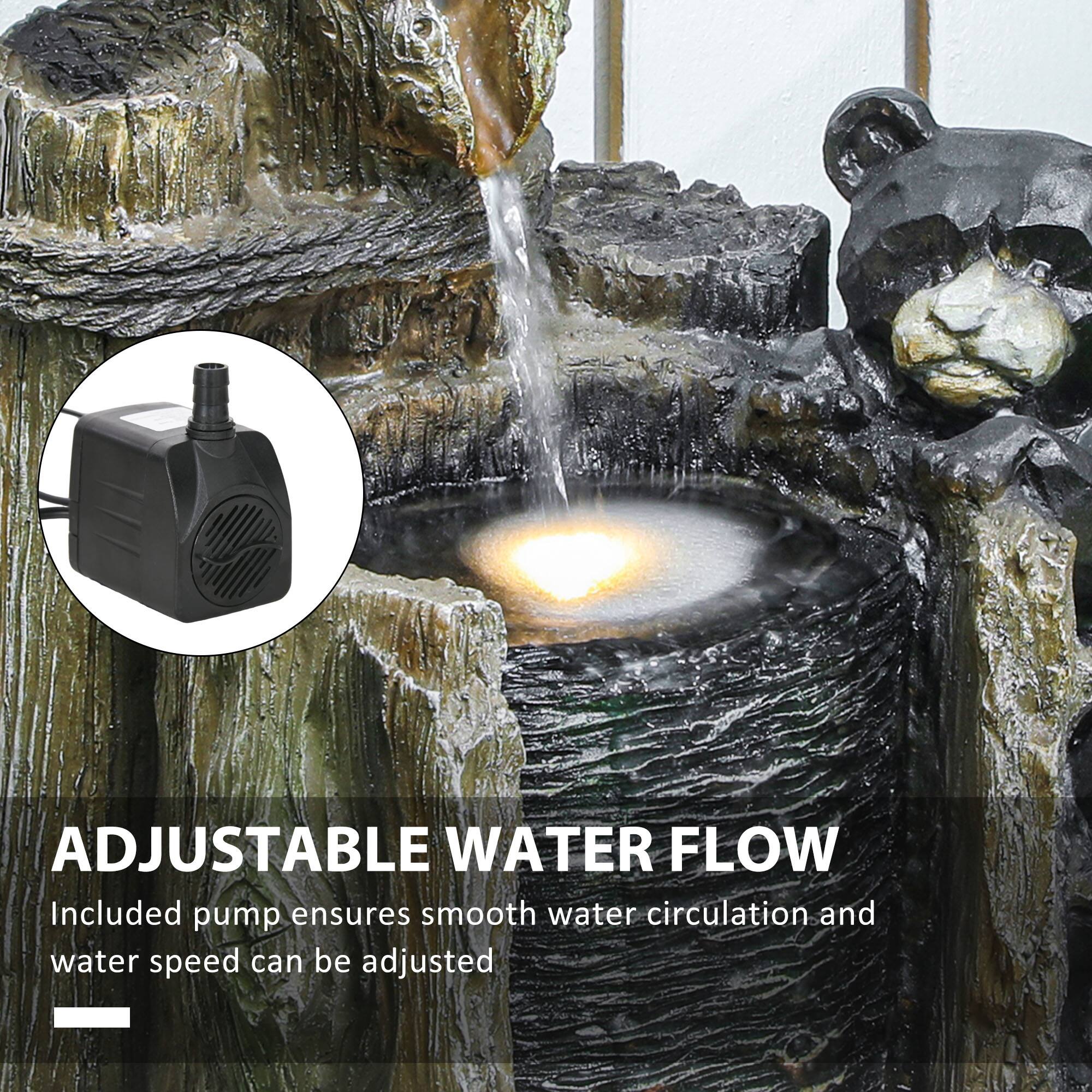 ADJUSTABLE WATER FLOW
Included pump ensures smooth water circulation and water speed can be adjusted