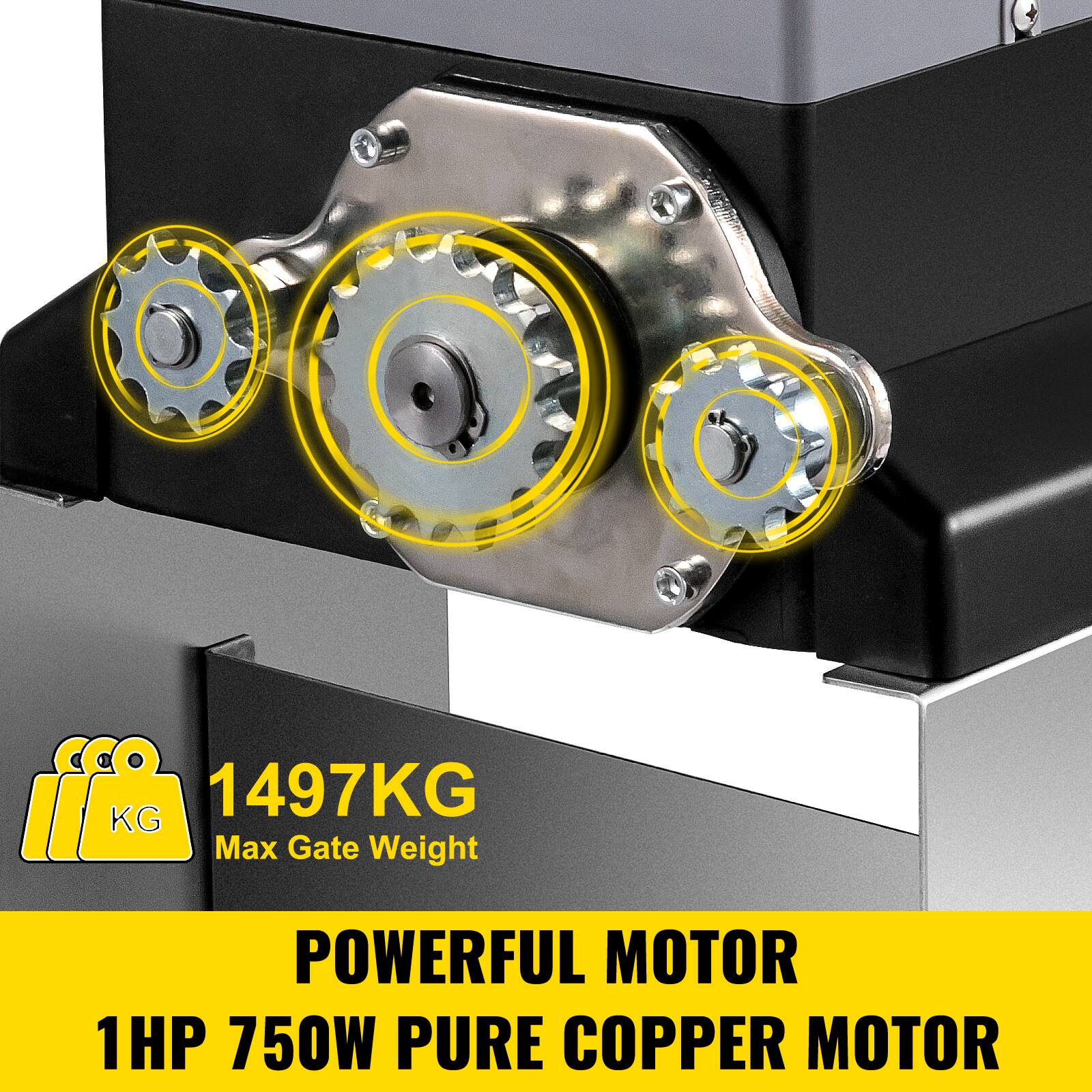 1497KG KG, Max Gate Weight, POWERFUL MOTOR, 1HP 750W PURE COPPER MOTOR