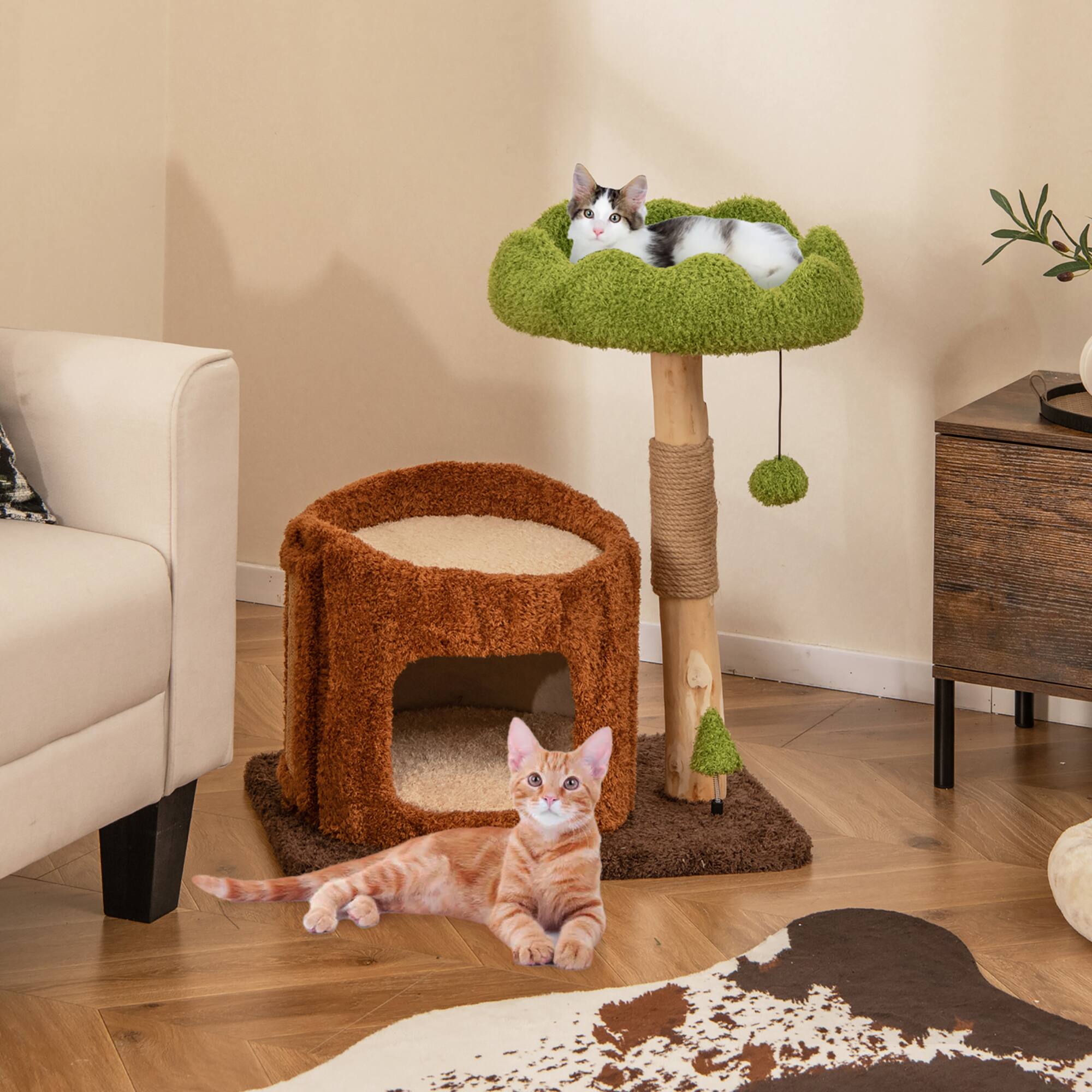 Alt View 1. Gymax - Gymax Multifunctional Cat Tree w/ Sisal Covered Scratching Posts Top Perch Modern.