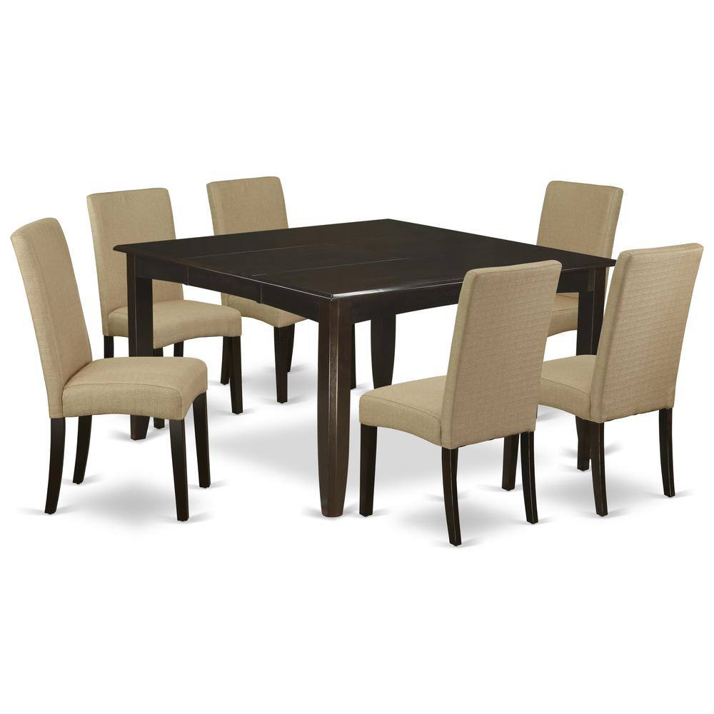 Back. East West Furniture - Dining Room Set Cappuccino - Brown.