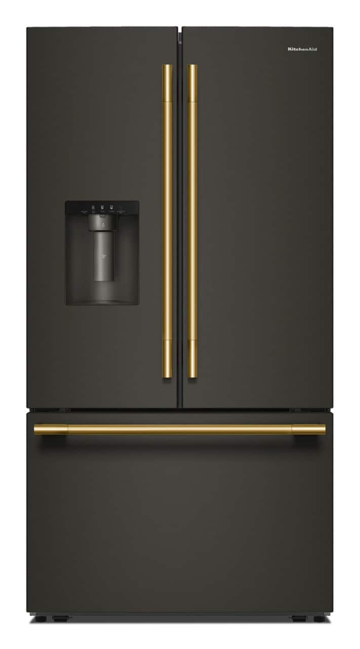 Alt View 12. KitchenAid - 30 Cu. Ft. French Door Refrigerator with Exterior Water and Ice - Black Ore.