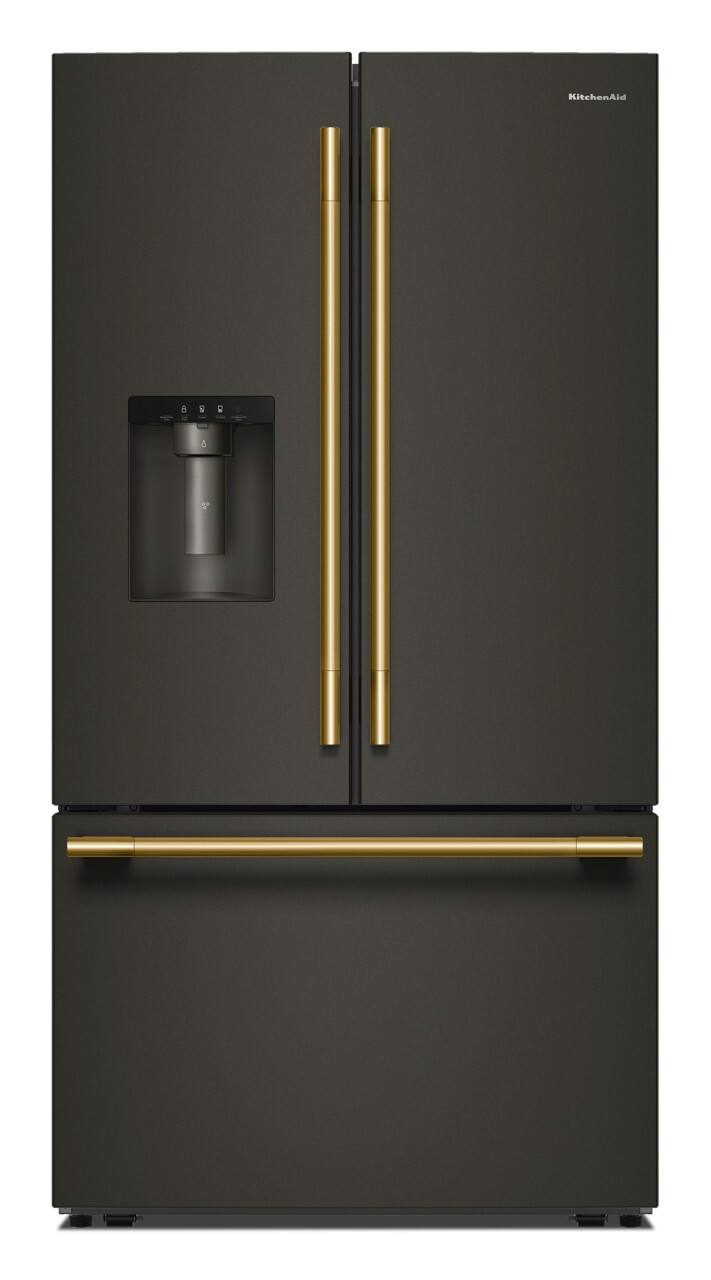 Alt View 12. KitchenAid - 30 Cu. Ft. French Door Refrigerator with Exterior Water and Ice - Black Ore.