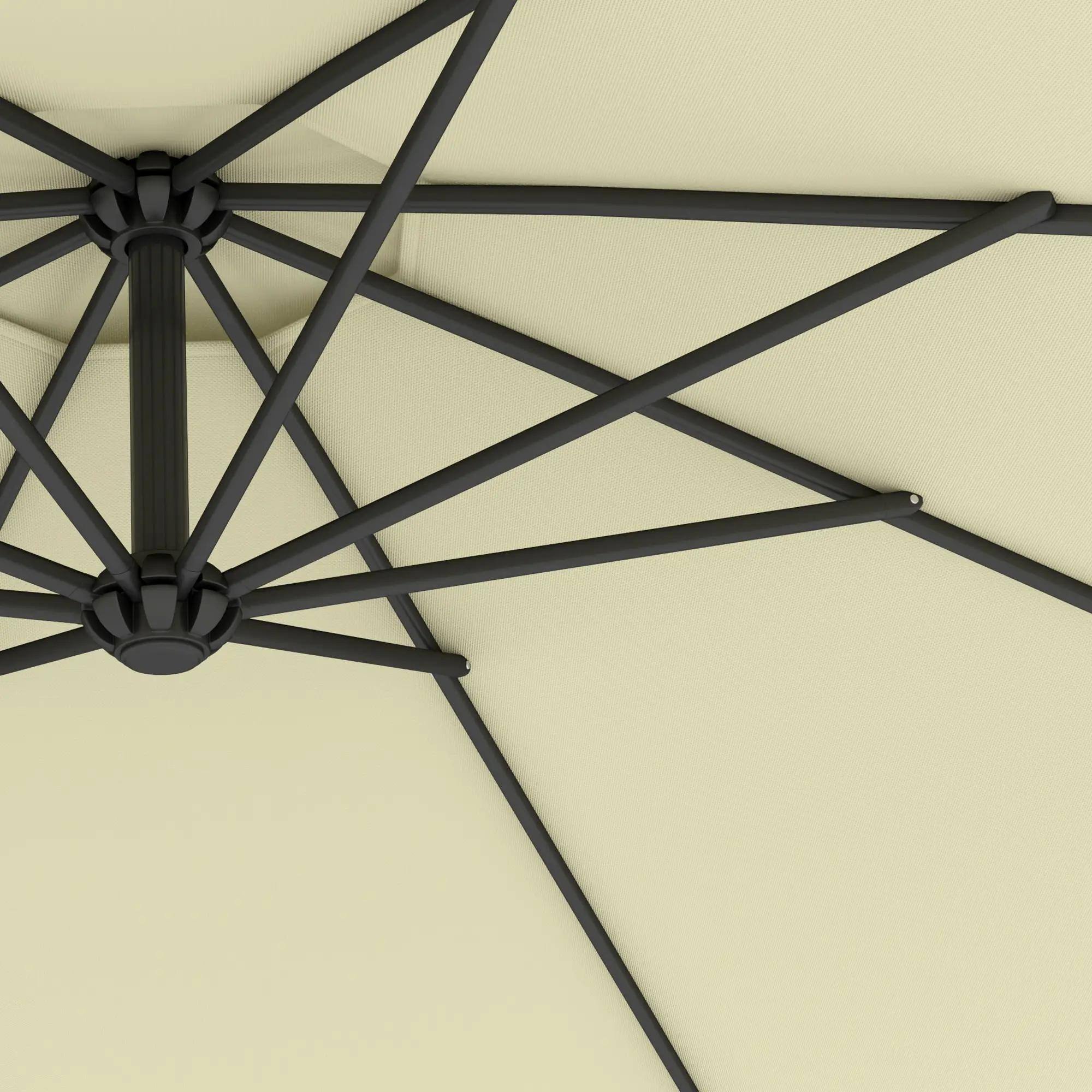 Alt View 5. Spaco - Spaco 10 Ft Cantilever Patio Umbrella, Tilt Offset Shade with Cross Base - Beige.
