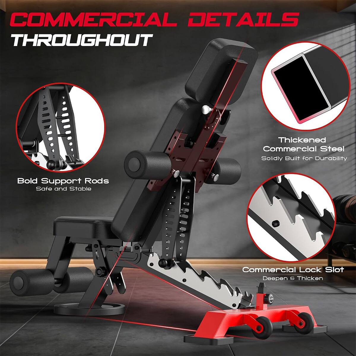 COMMERCIAL DETAILS THROUGHOUT

Thickened Commercial Steel Solidly Built for Durability

Bold Support Rods Safe and Stable

Commercial Lock Slot Deepen & Thicken