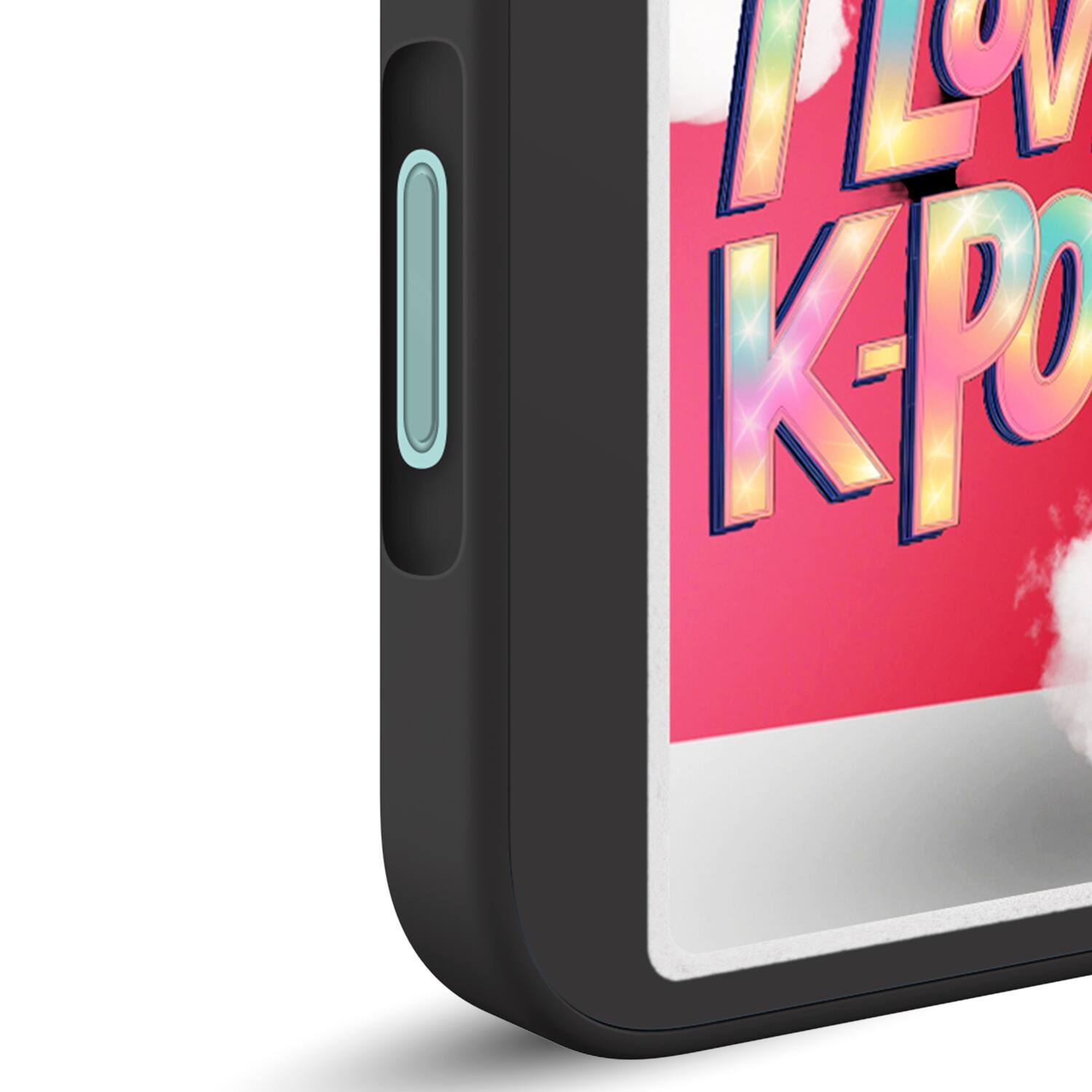 Left. Tizag - Digital Canvas Case for iPhone 16 - Black.