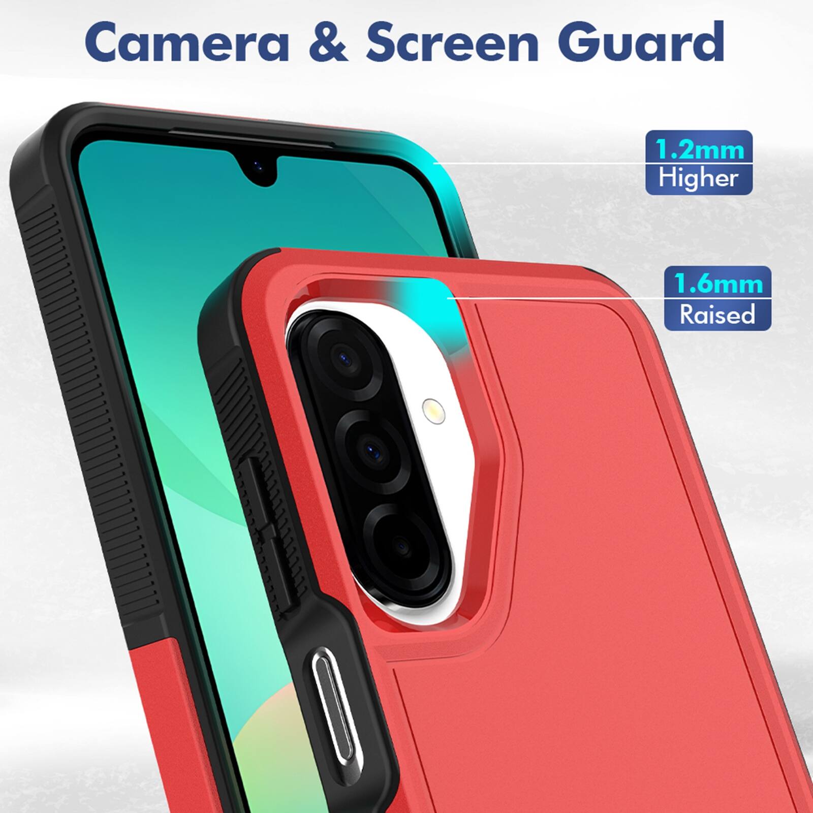 Camera & Screen Guard

1.2mm Higher

1.6mm Raised