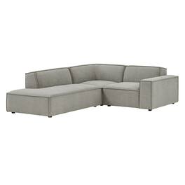 Restore 3-Piece Performance Fabric Upholstered Modular L-Shaped Sectional Sofa by Modway - Pewter