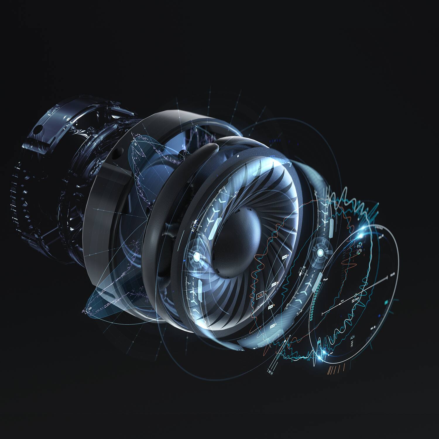 Alt View 11. Logitech - G635 Wired Gaming Headset for PC - Black/Blue.