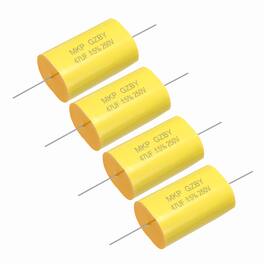 Unique Bargains - 4pcs 47uF Frequency Divider Capacitor, 250V Audio Speaker Crossover Non-Polarity Polypropylene MKP Film Capacitor - Yellow