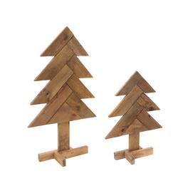 BreeBe - Rustic Wood Pine Tree (Set of 2) - Brown