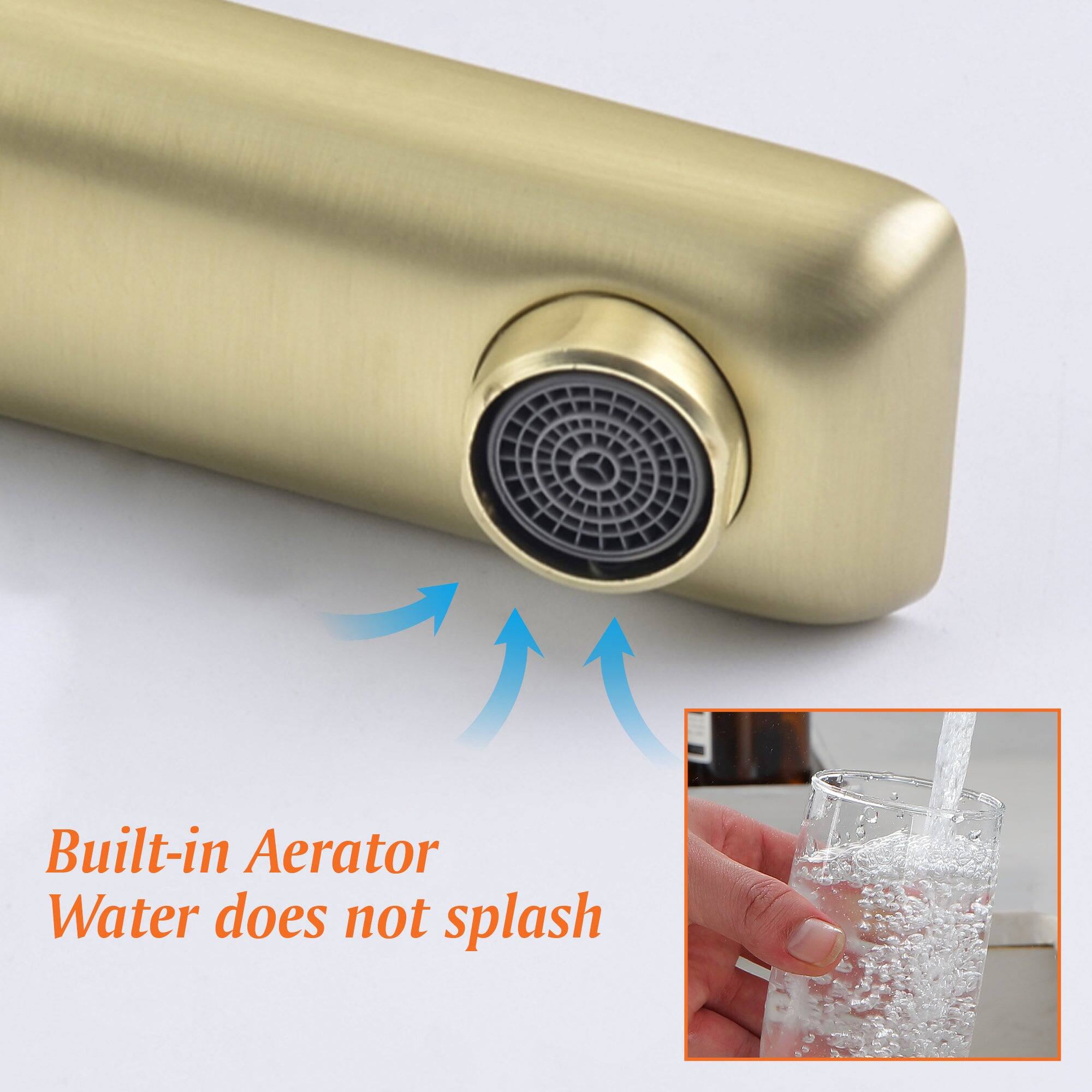 Built-in Aerator  
Water does not splash