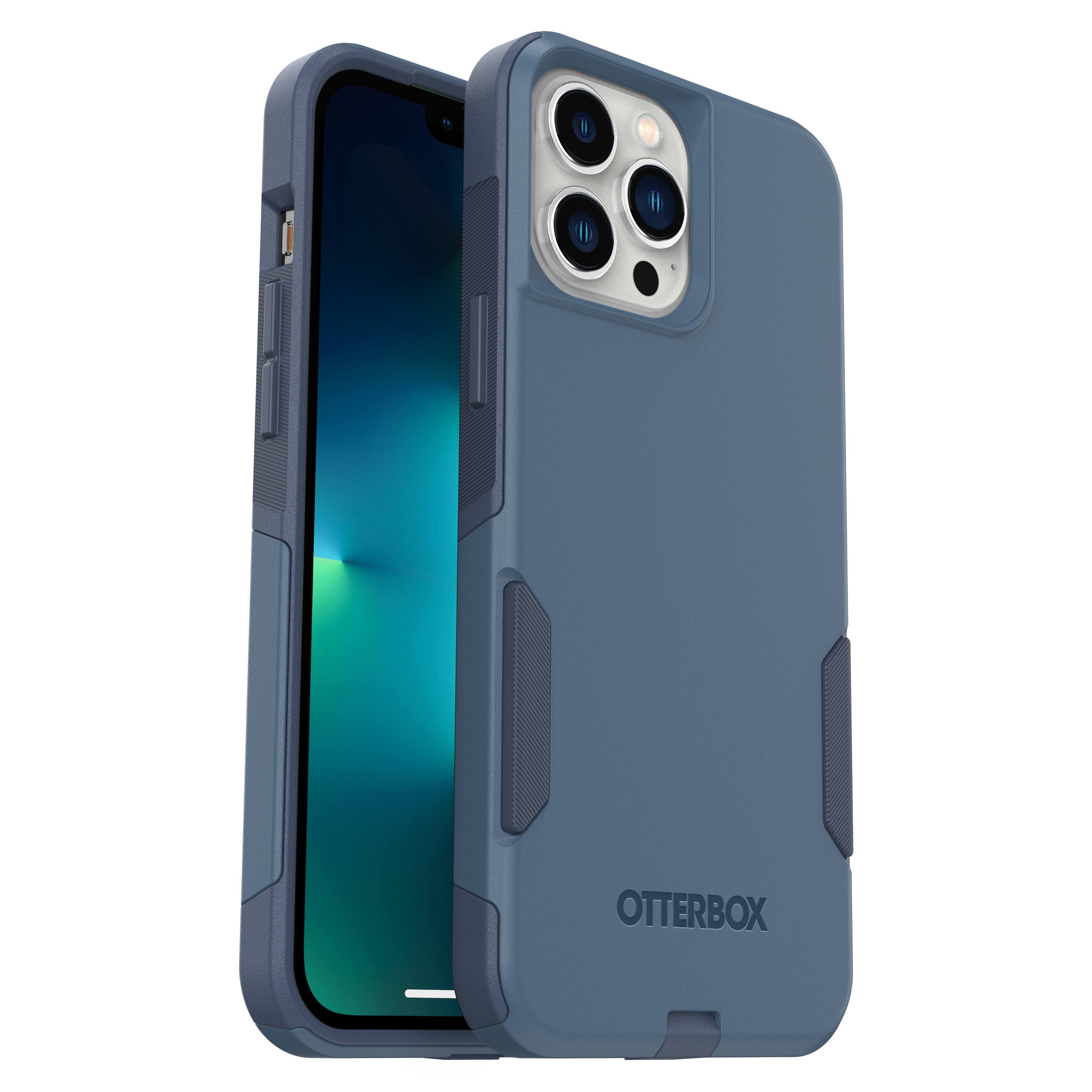 Front. OtterBox - Commuter Antimicrobial Case for Apple iPhone 13 Pro Max / 12 Pro Max - Rock Skip Way.