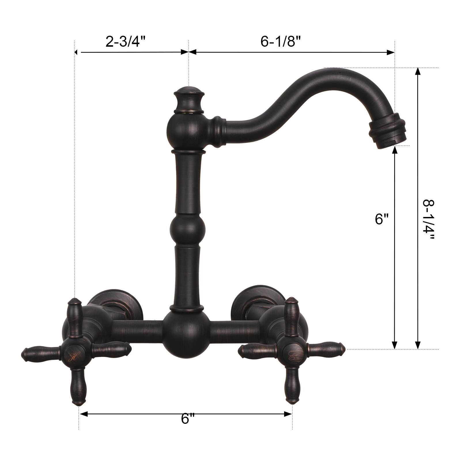 2-3/4" 6-1/8" 6" 8-1/4" 6"