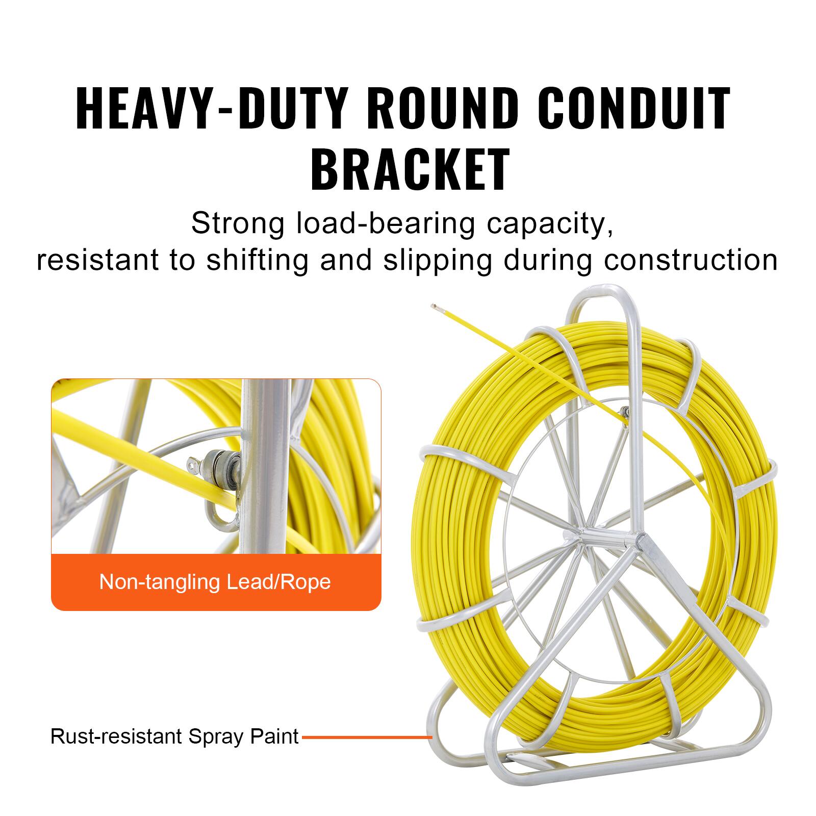 HEAVY-DUTY ROUND CONDUIT BRACKET

Strong load-bearing capacity, resistant to shifting and slipping during construction

Non-tangling Lead/Rope

Rust-resistant Spray Paint
