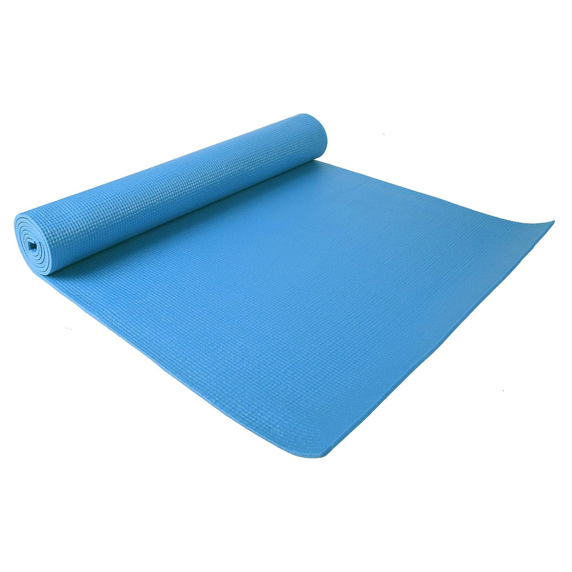 Alt View 10. Fitvids - Fitvids 1/4” High Density Thick Non Slip Workout Yoga Mat and Carry Strap, Blue - Blue.
