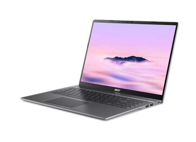 Left. Acer - Acer Chromebook Plus 516 16" WQXGA Laptop Intel i3-1315U 12-Core 8GB RAM 256GB SSD ChromeOS AI Webcam - Metallic Silver.
