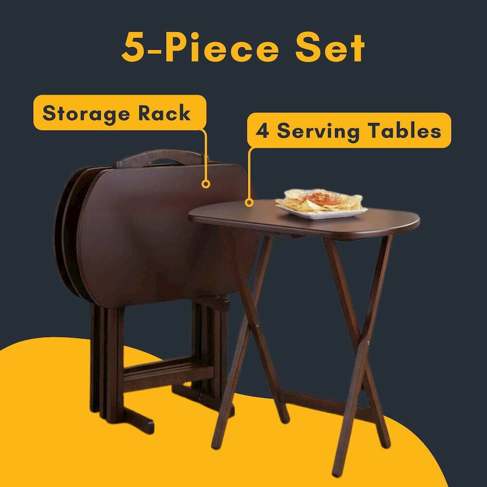 5-Piece Set Storage Rack 4 Serving Tables
