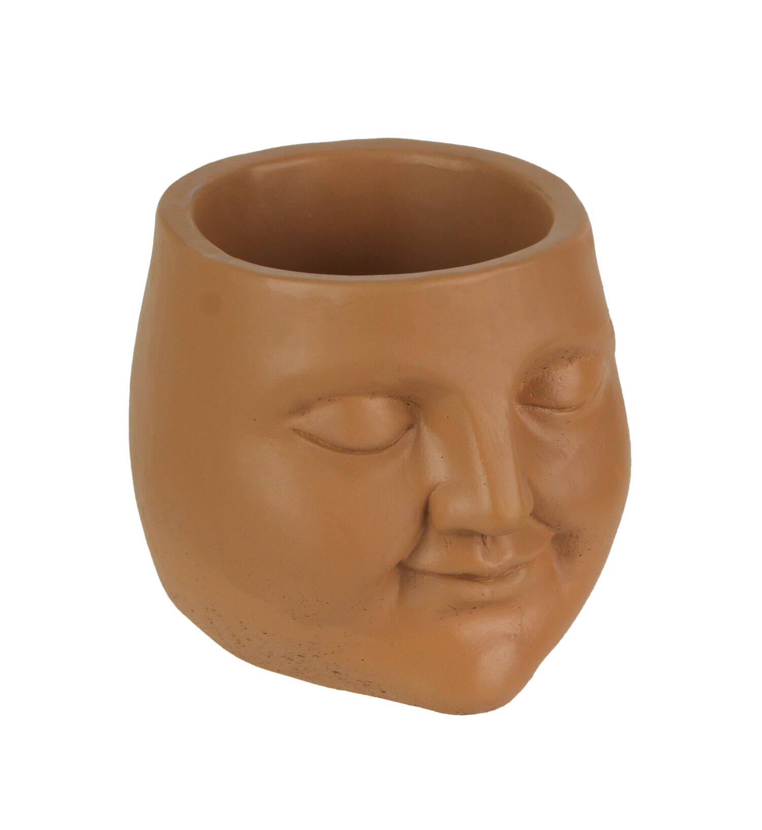 Mayrich Company - Adorable Sleepy Face Concrete Head Mini Planter 4.5 Inches High - Orange price history on PriceWatchPro