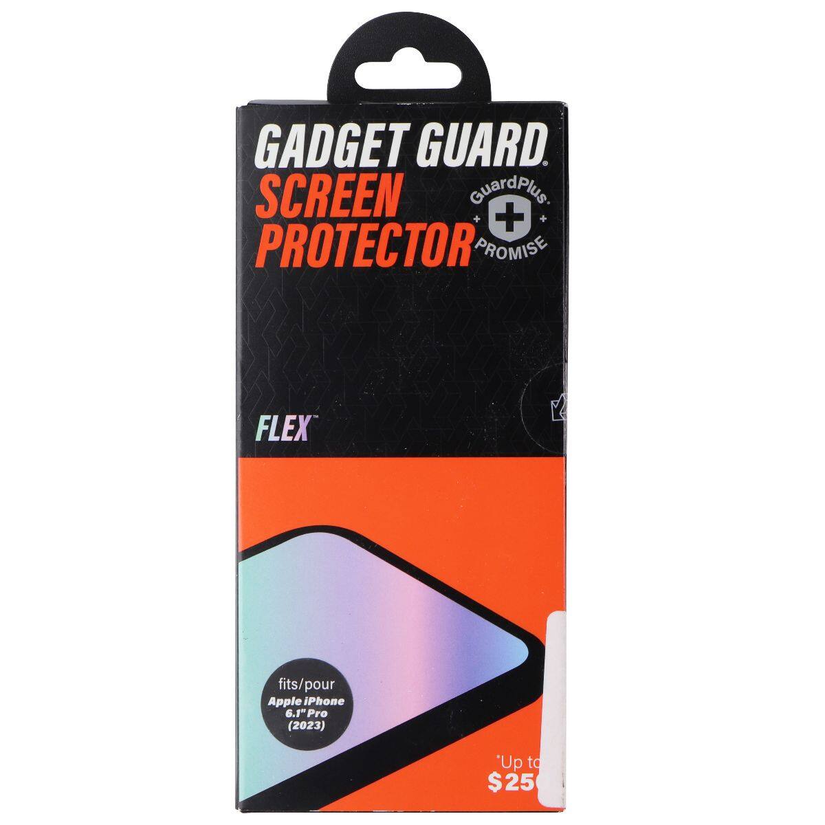 GADGET GUARD. SCREEN PROTECTOR

GuardPlus + PROMISE

FLEX

fits/pour Apple iPhone 6.1" Pro (2023)

Up to $25