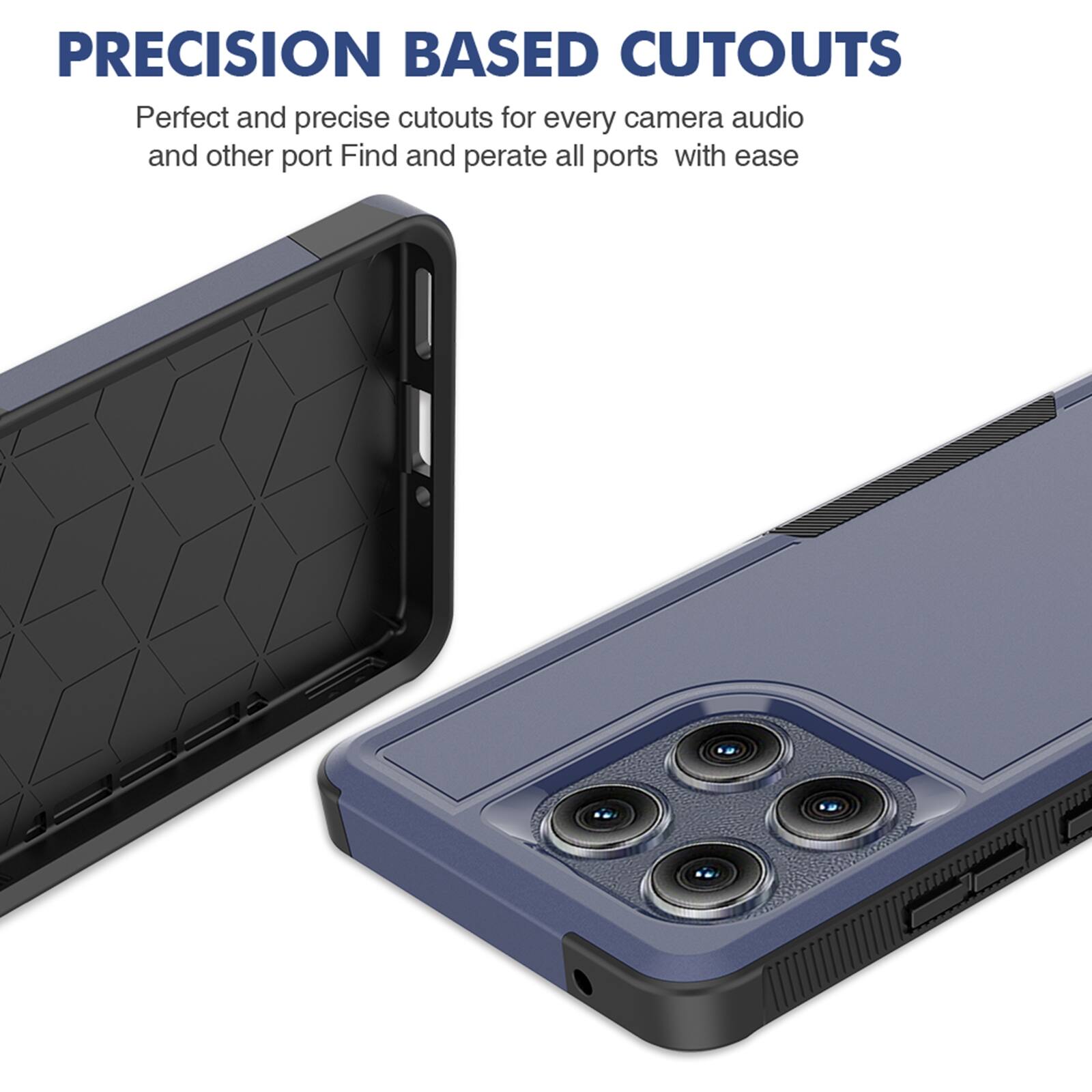 PRECISION BASED CUTOUTS  
Perfect and precise cutouts for every camera, audio, and other port. Find and operate all ports with ease.