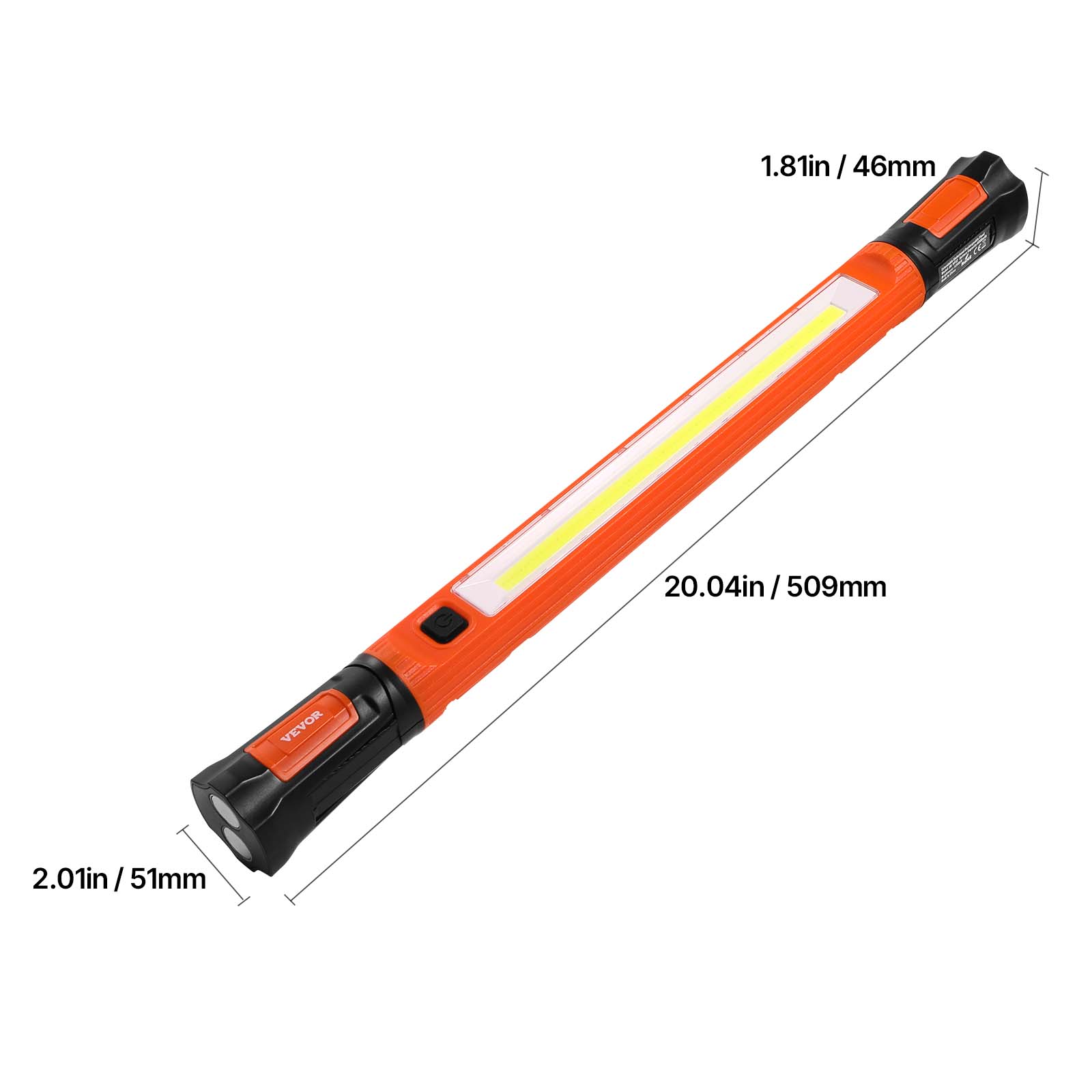 1.81in / 46mm  
20.04in / 509mm  
2.01in / 51mm