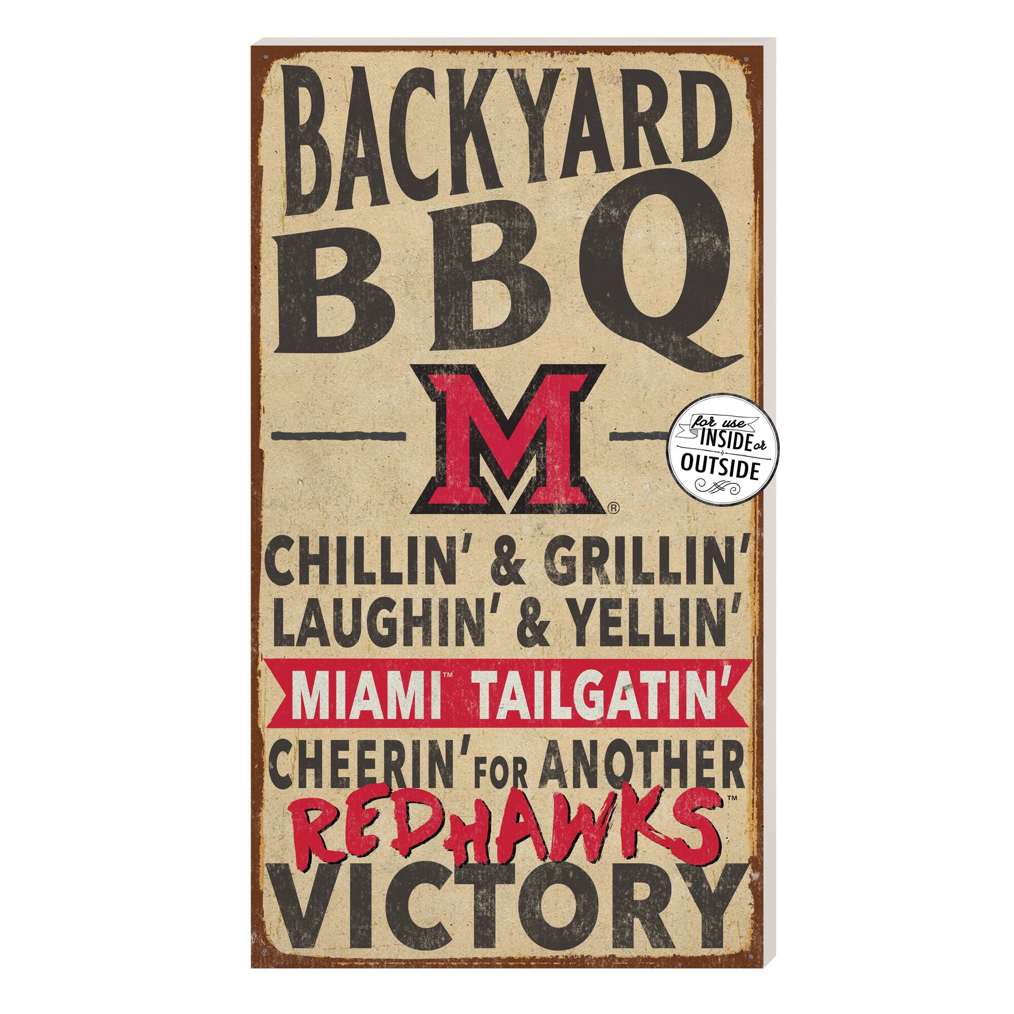 Brown Miami University RedHawks 11'' x 20'' Indoor/Outdoor BBQ Sign