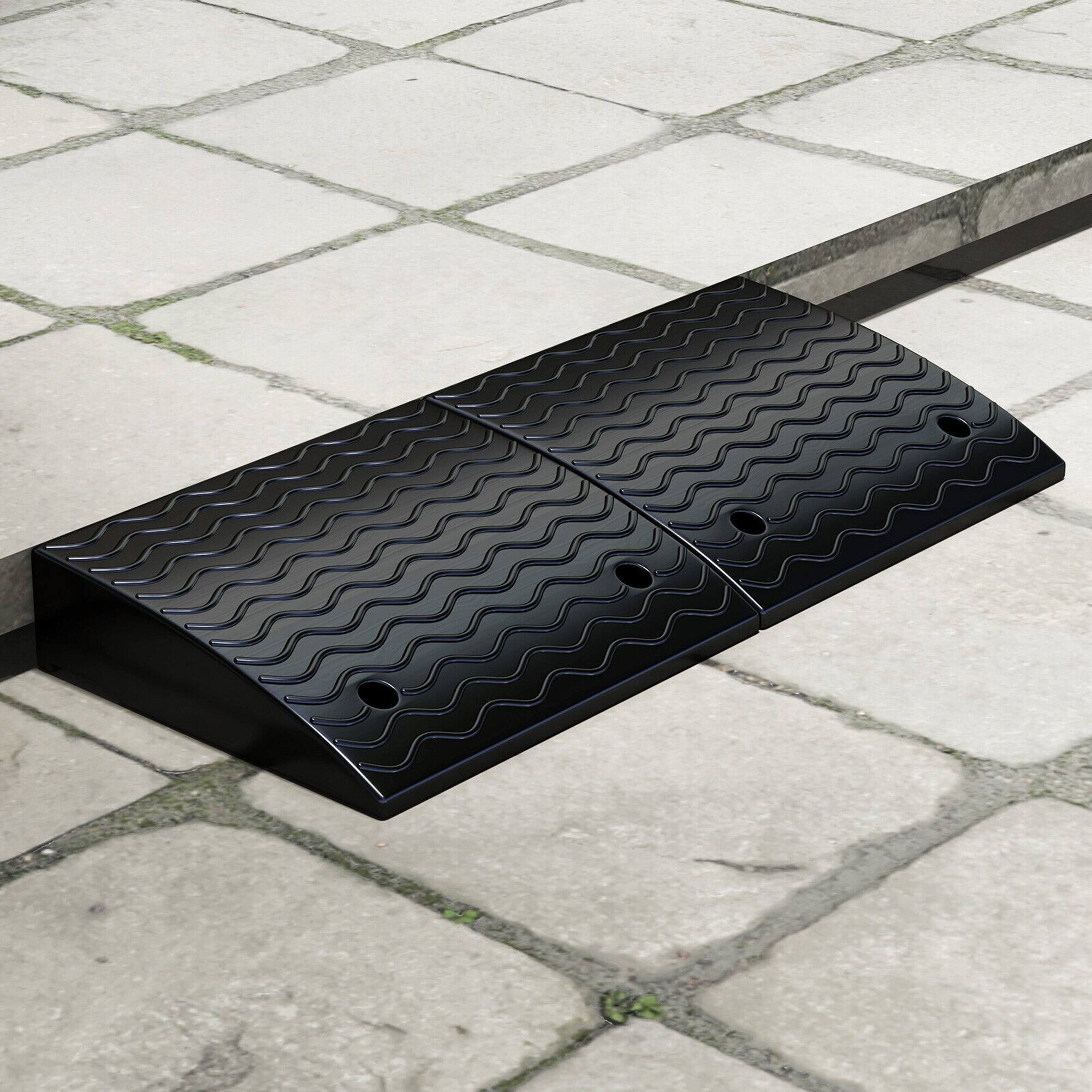 Alt View 2. Gymax - Gymax 2 Pack Rubber Curb Ramp w/ 6800 LBS Load Capacity 4.5'' Raised Height Wheelchairs - Black.