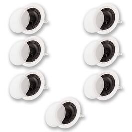 Acoustic Audio by Goldwood - HTI6c in Ceiling 6.5" Home Theater 7 Piece Speaker Set 2 Way HTI6c-7S - Paintable White
