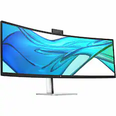 Front. HP - 49" VA LED Curved 165Hz Monitor (USB, HDMI) - Black, Silver, Dual Color.