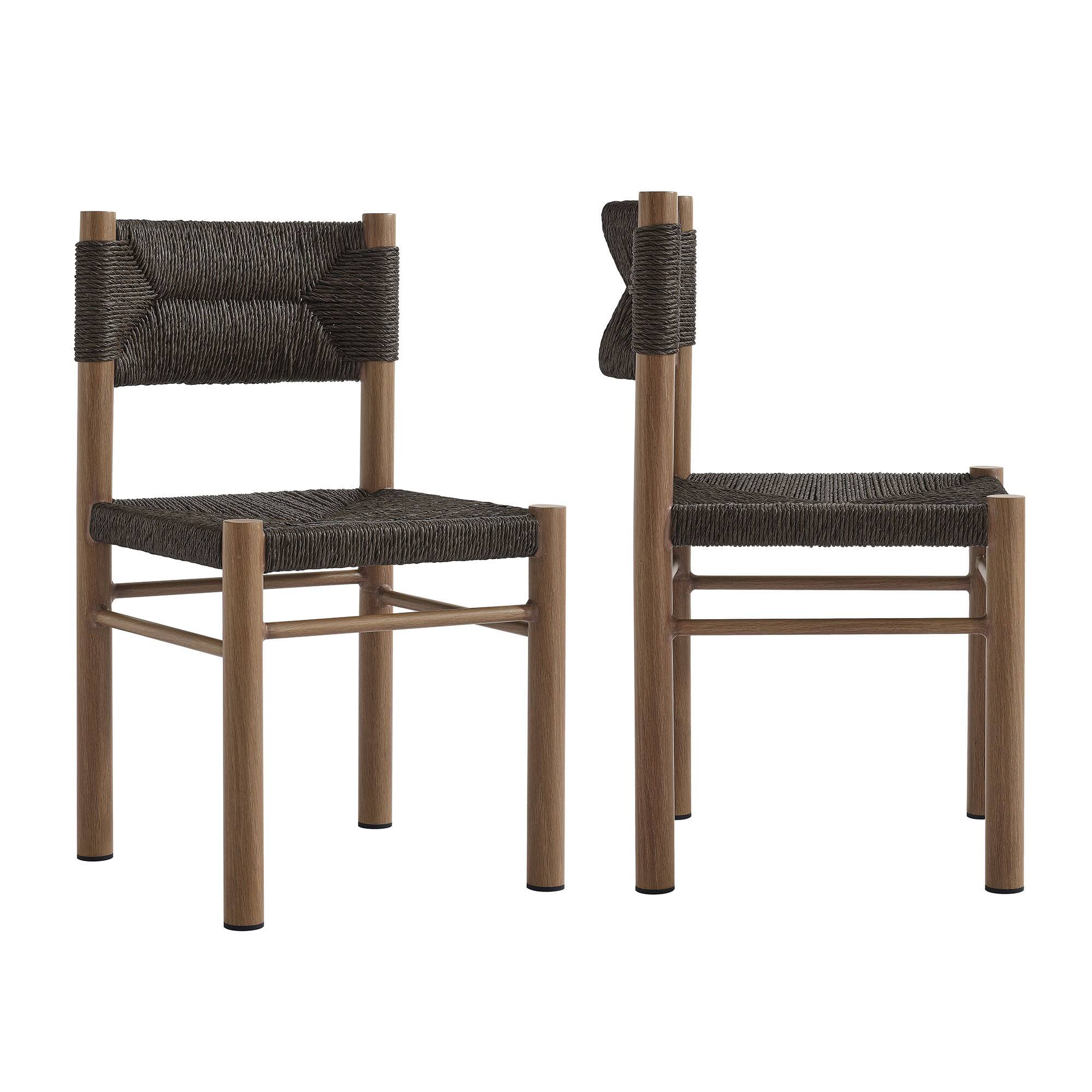 Angle. Modway - Parkland Outdoor Patio Rattan and Aluminum Dining Side Chairs Set of 2 by Modway - Walnut.