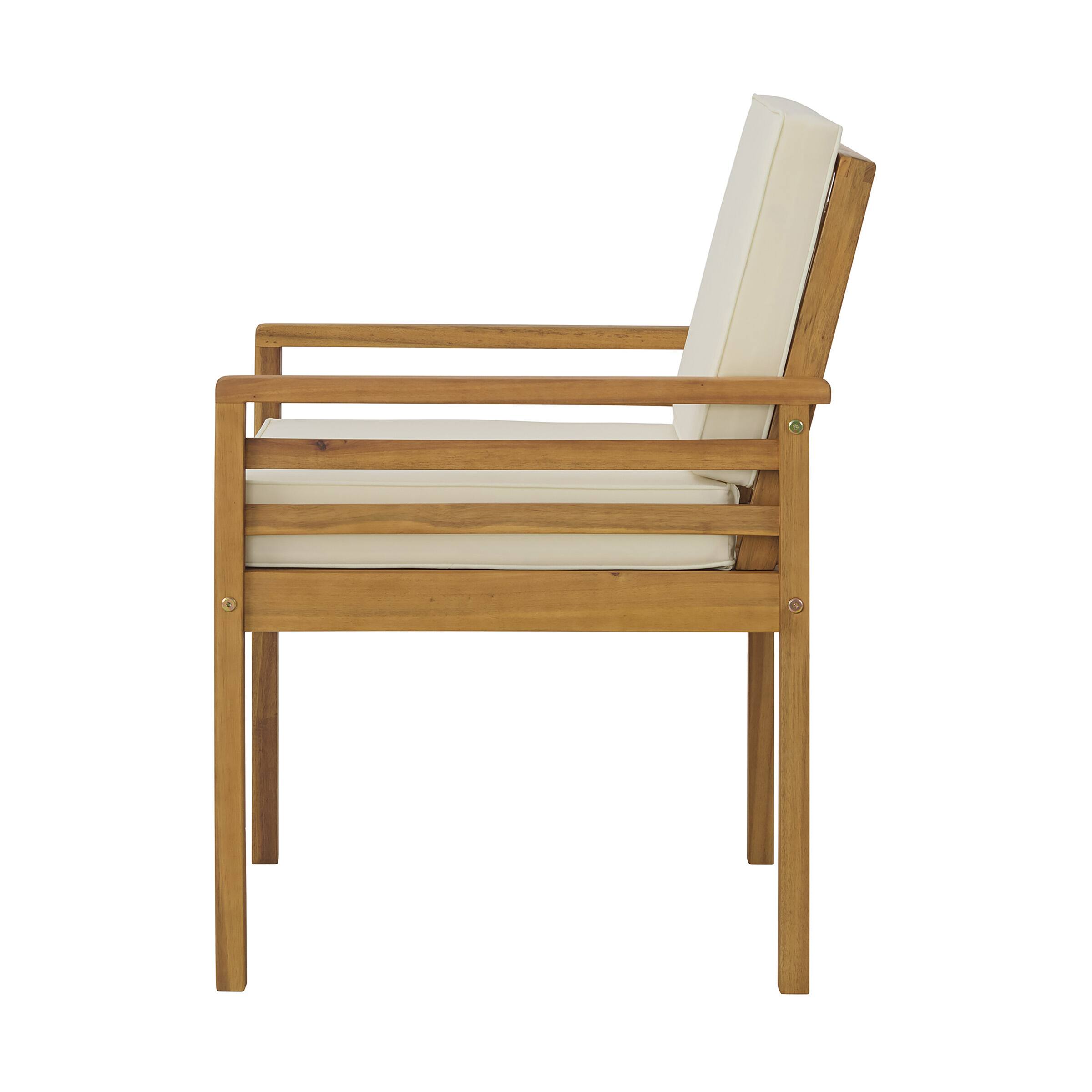 Left. Alaterre Furniture - Okemo Acacia Wood Outdoor Couch - Wood with Cream.