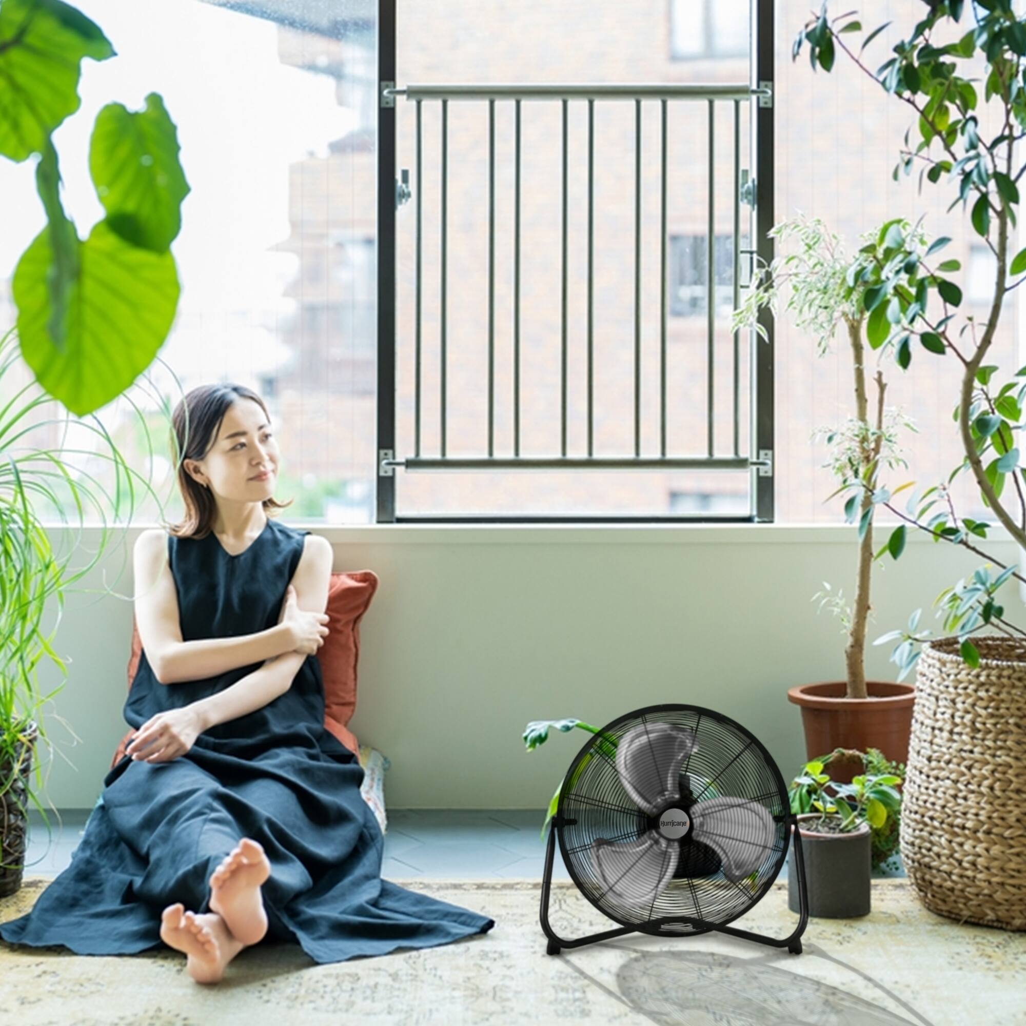 Alt View 4. Hurricane - Hurricane Pro 20 Inch 3 Speed High Velocity Metal Floor Fan, Black (2 Pack) - Black.