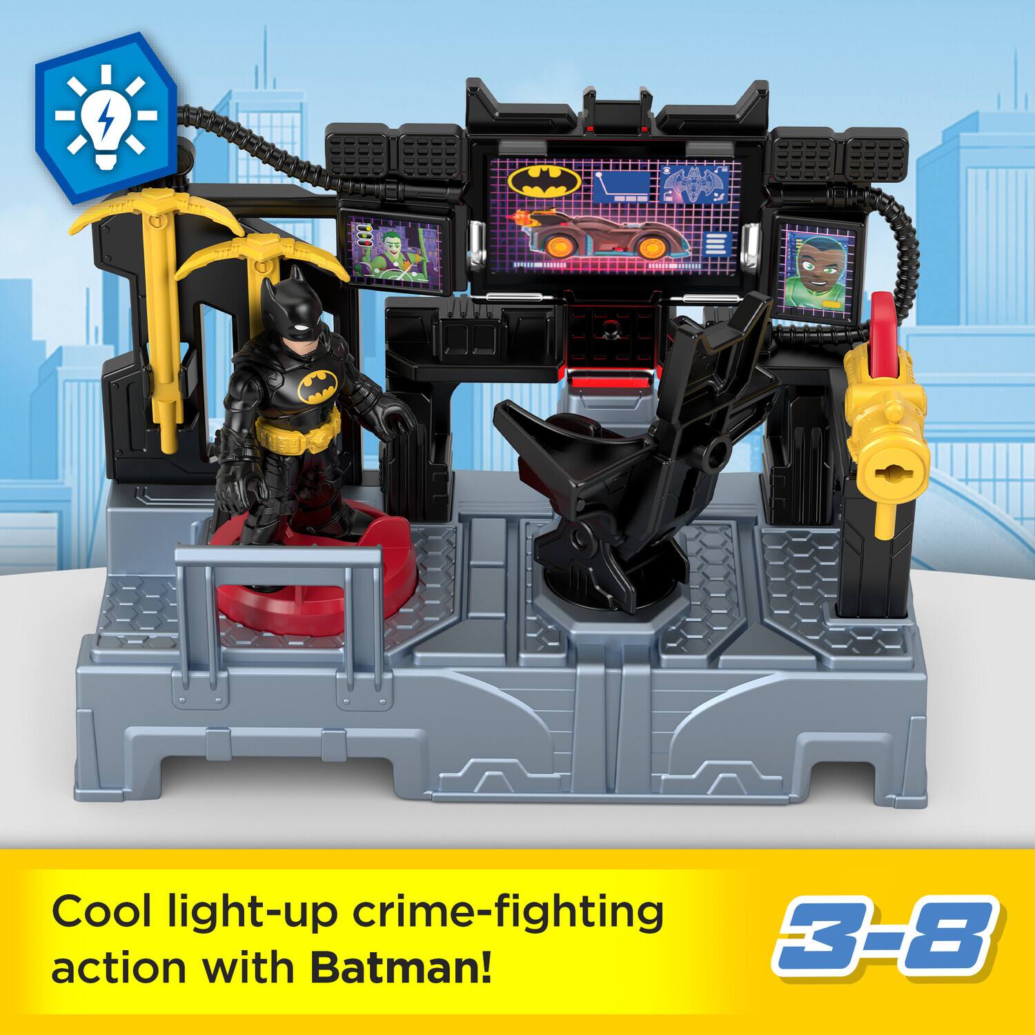 Cool light-up crime-fighting action with Batman!  
3-8
