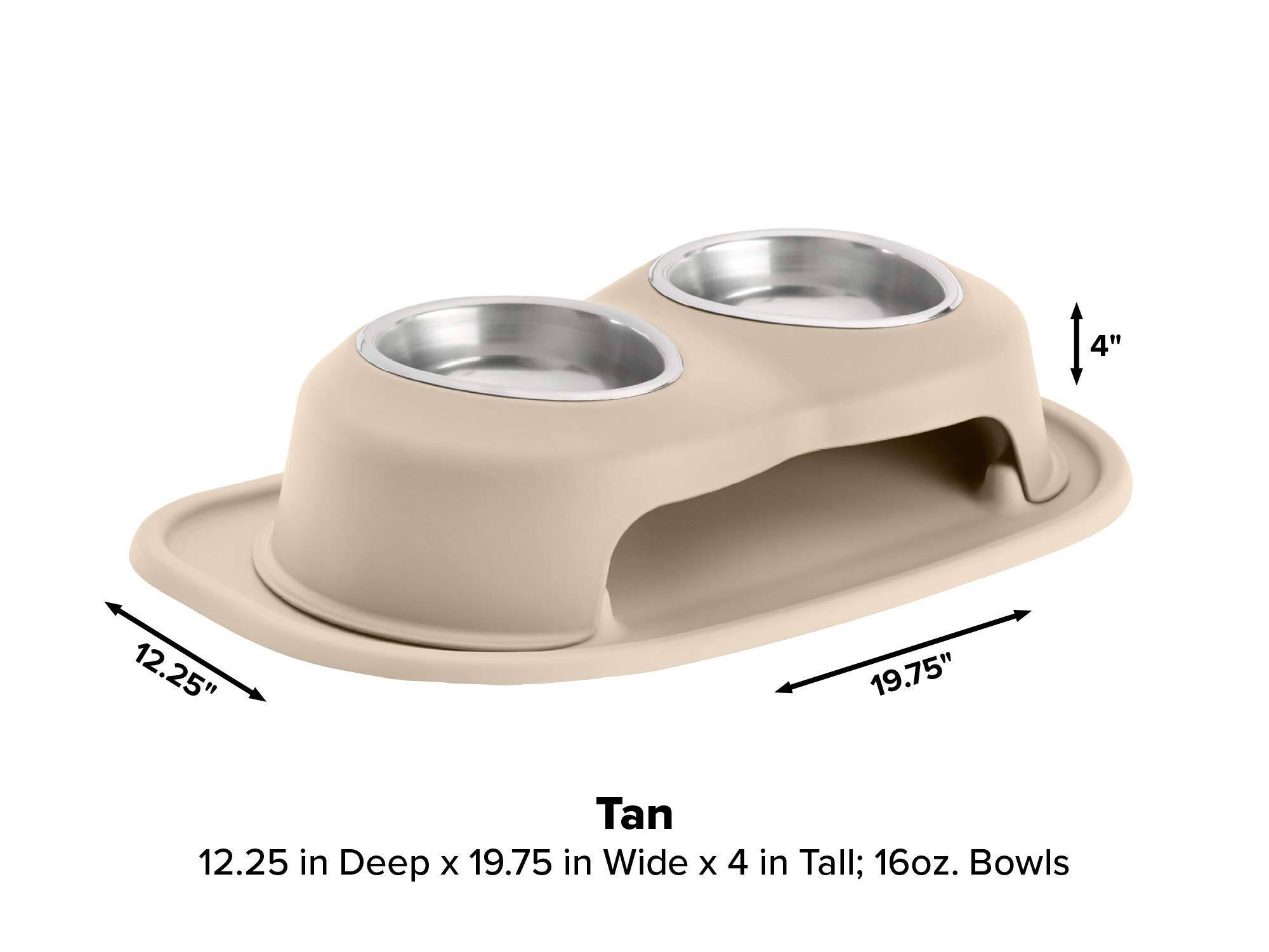 4"  
12.25"  
19.75"  
Tan 12.25 in Deep x 19.75 in Wide x 4 in Tall; 16oz. Bowls