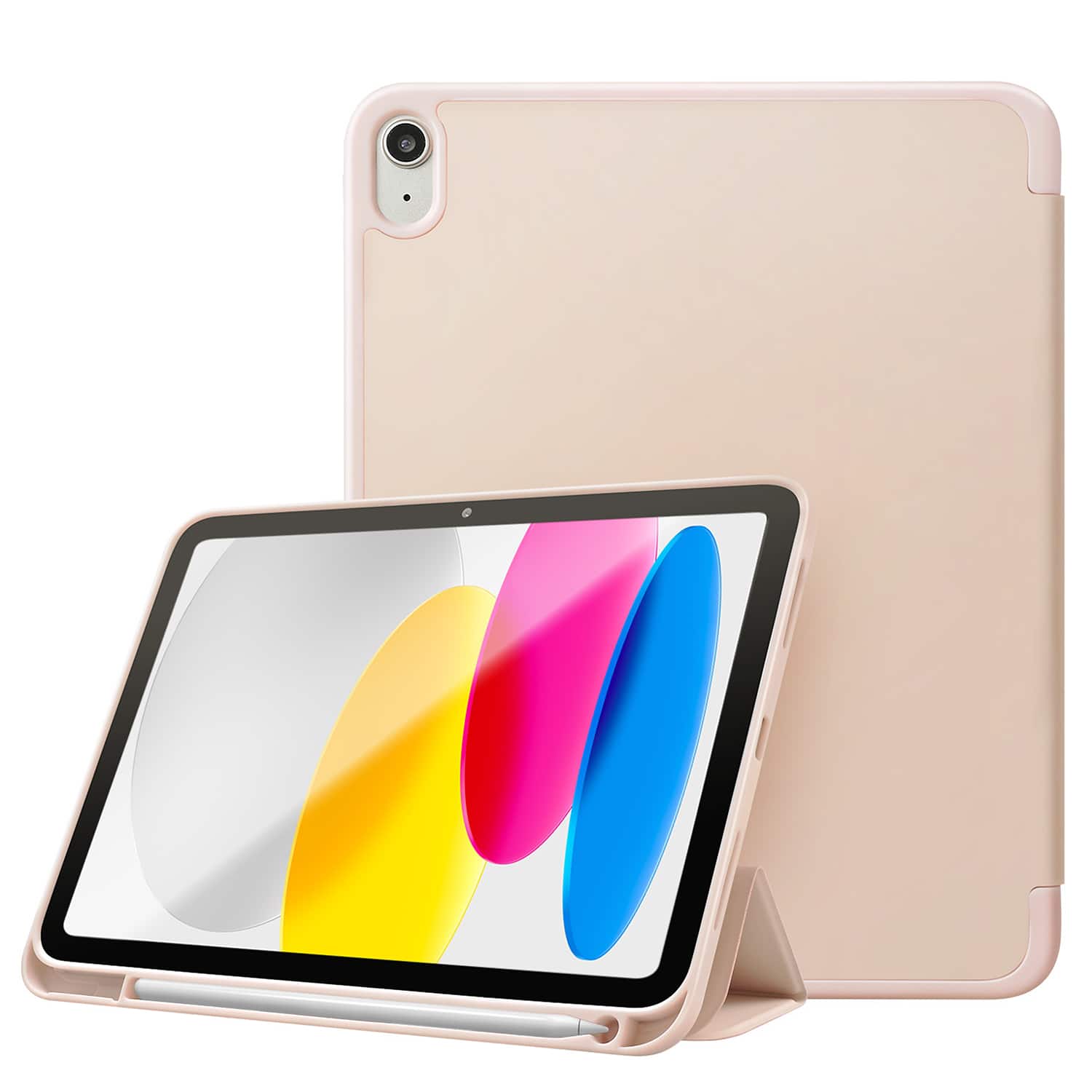 Front. Vena - For Apple iPad A16 Case, iPad A16 10th/11th Generation Case, Trifold Stand, Slim Protective for iPad A16 10.9" Pink - Pink.